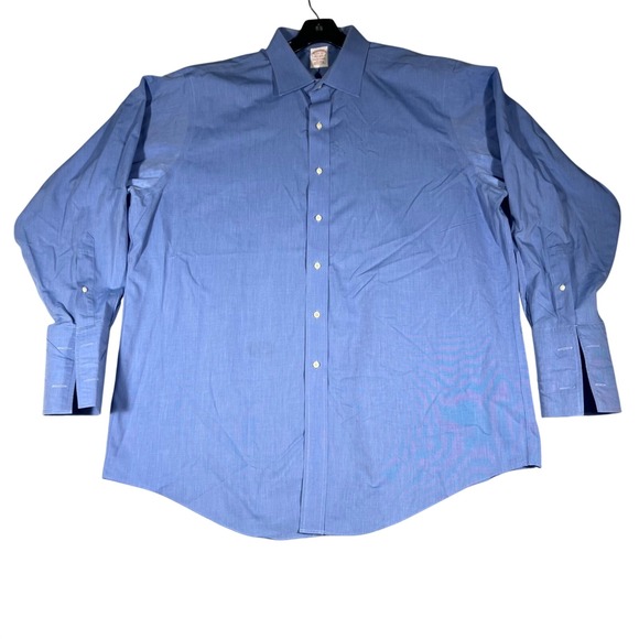Brooks Brothers Other - Brooks Brothers Traditional Fit Non-Iron Supima Cotton Blue Dress Shirt 17.5-34